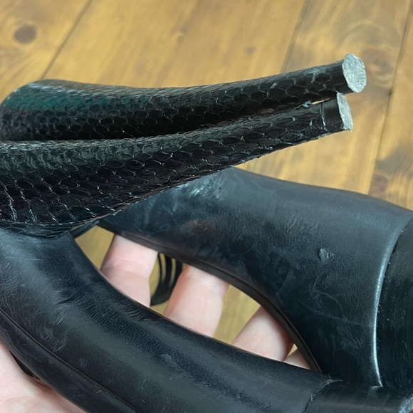 Rachel Zoe Black platform stilettos with snakeskin details size 9.5 - Picture 13 of 14